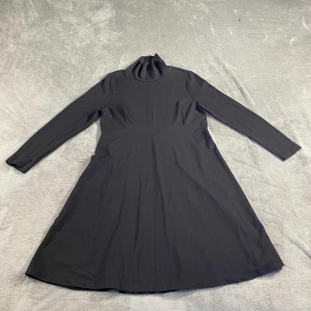 Seraphine Dress Womens 12 Black Turtleneck Long Sleeve A-Line Ponte‎ Maternity